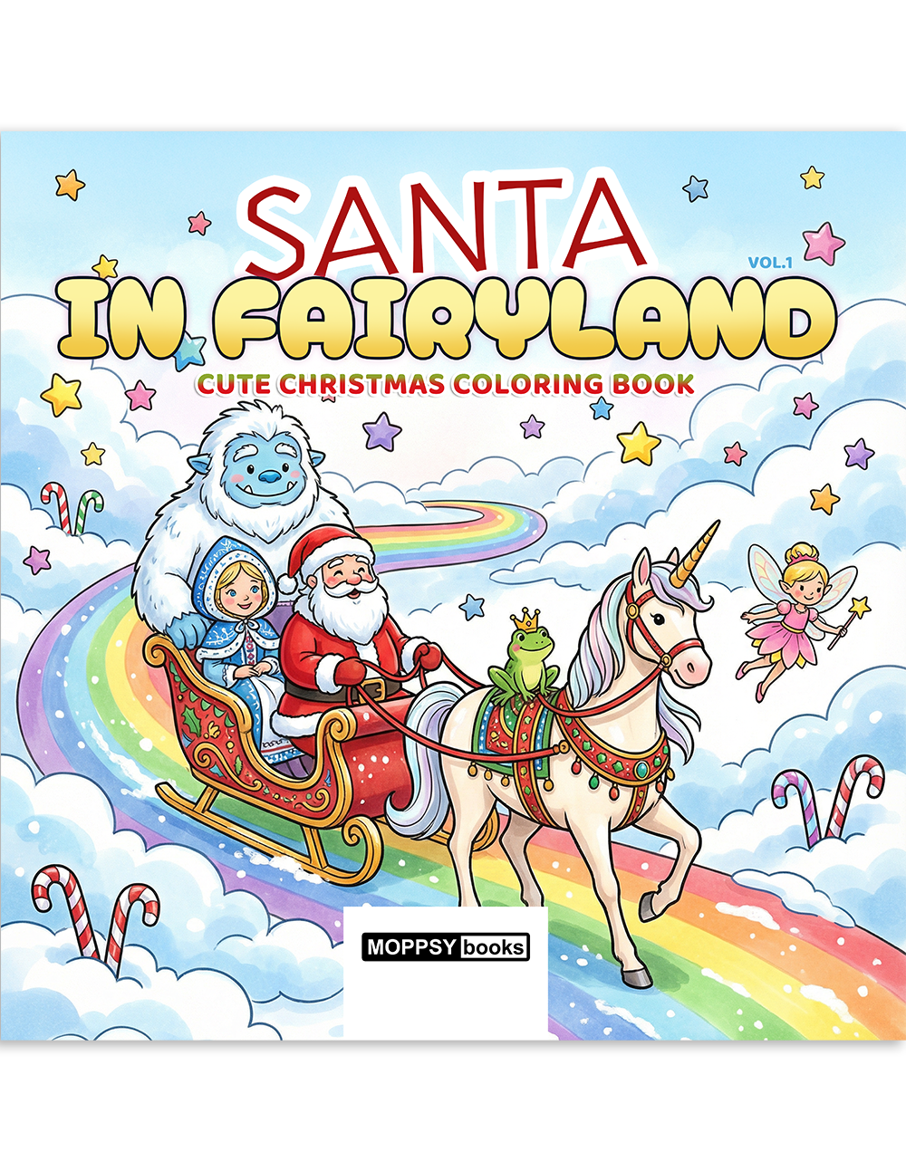 Cover des Buches 'Santa in Fairyland: Cute Christmas Coloring Book'